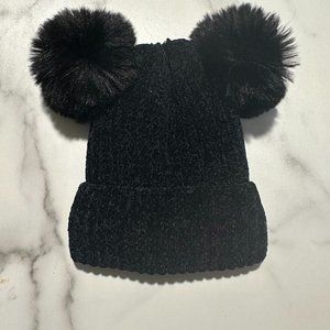 Black Chenille Mickey Mouse Stocking Cap